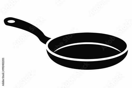 Frying pan silhouette, Skillet vector illustration, Frying pan icon
