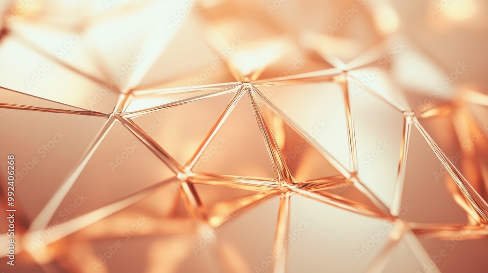 The metallic surface showcases a complex arrangement of geometric facets that catch and reflect warm light beautifully The metallic surface showcases a complex arrangement of geometric facets that catch and reflect warm light beautifully