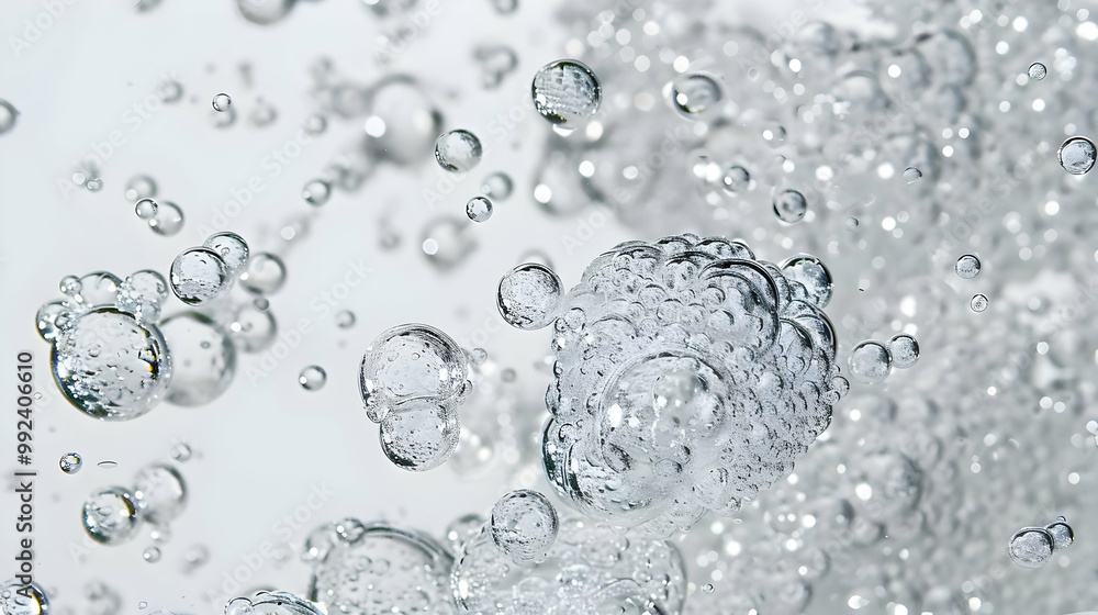 Close-Up Macro Photography of Air Bubbles Floating in Water, Creating a Unique Abstract Design with Circular Shapes and Reflective Surfaces Close-Up Macro Photography of Air Bubbles Floating in Water, Creating a Unique Abstract Design with Circular Shapes and Reflective Surfaces