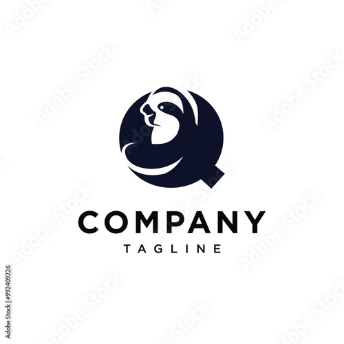 Letter Q Sloth Animal logo icon vector