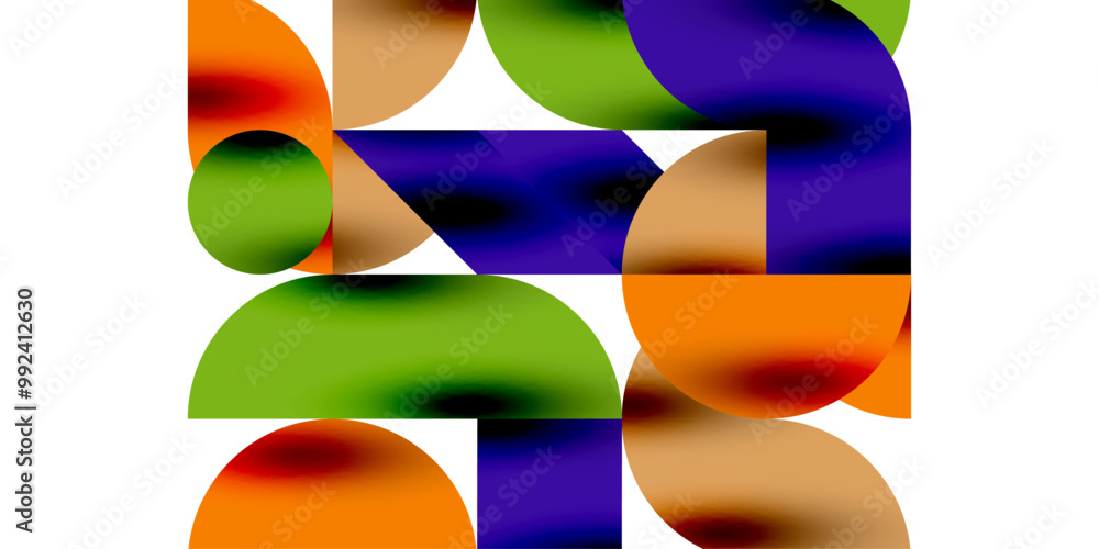 Shadow effect shiny circles and round triangles geometric modern art. Vector Illustration For Wallpaper, Banner, Background, Card, Book Illustration, landing page Shadow effect shiny circles and round triangles geometric modern art. Vector Illustration For Wallpaper, Banner, Background, Card, Book Illustration, landing page