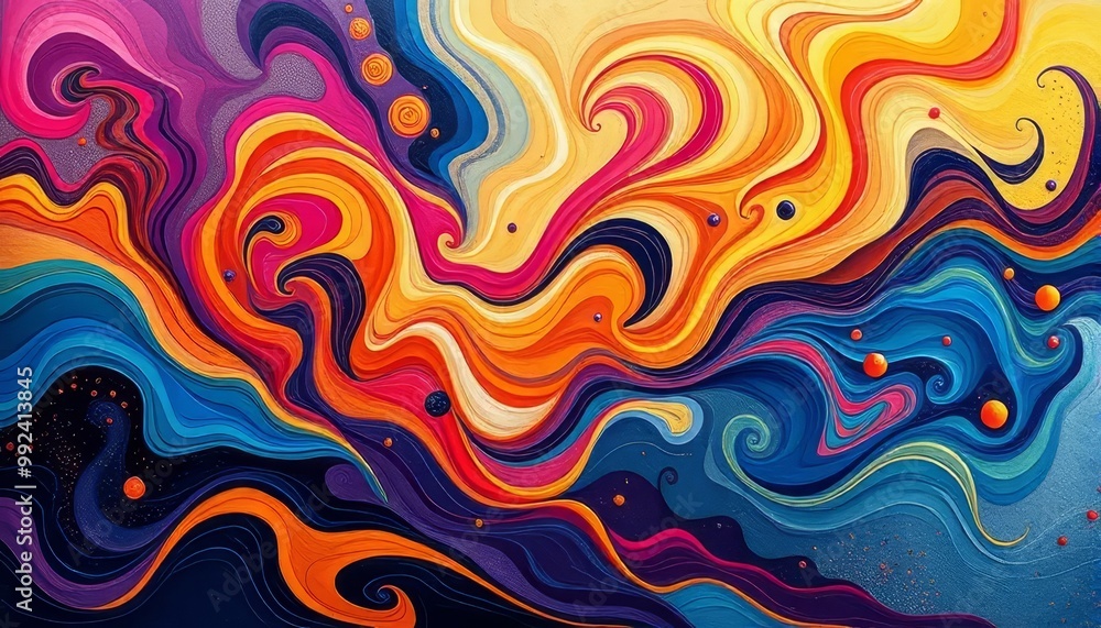 Abstract Cosmic Landscape and Avatar Composed Of Swirling Shapes And Vibrant Colors Abstract Cosmic Landscape and Avatar Composed Of Swirling Shapes And Vibrant Colors