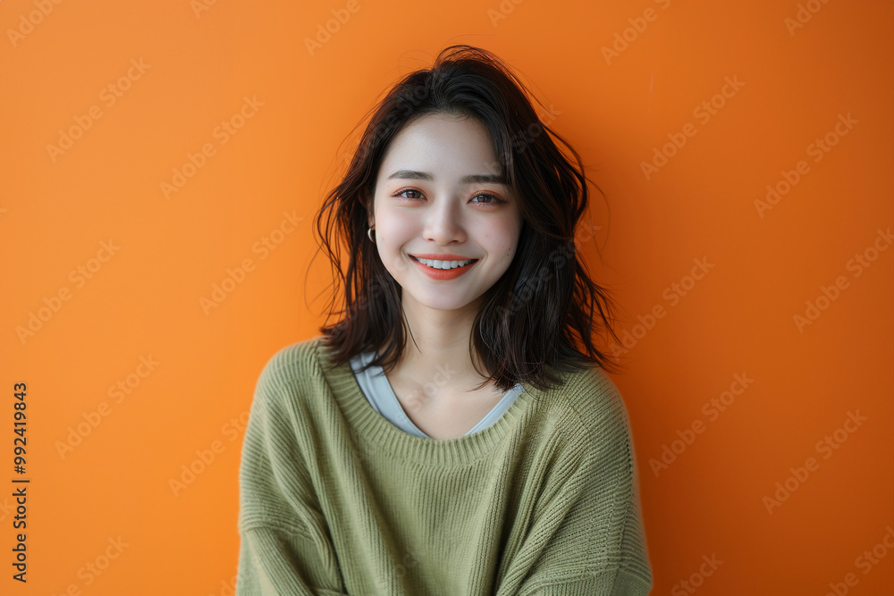 Smiling brightly in a yellow attire, a young woman radiates confidence and cheerfulness, showcasing a stylish and lively spirit. Smiling brightly in a yellow attire, a young woman radiates confidence and cheerfulness, showcasing a stylish and lively spirit.