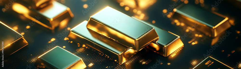 Gold Bars on Black Background Gold Bars on Black Background