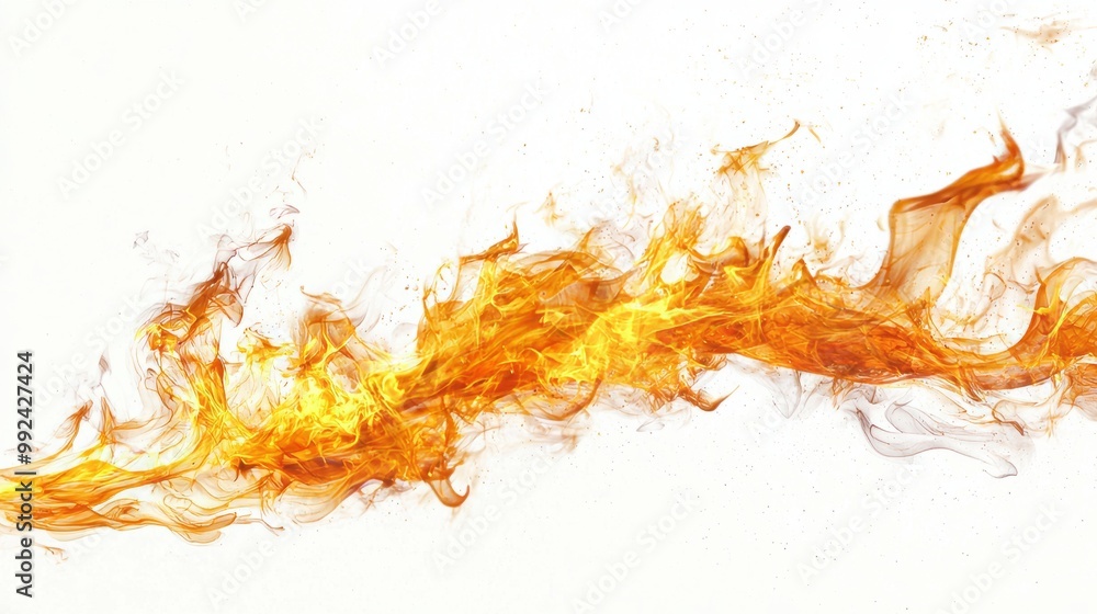 Fototapeta premium A flame with a wide, sweeping base and a sharp