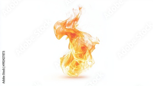 A single flame with a compact, rounded shape