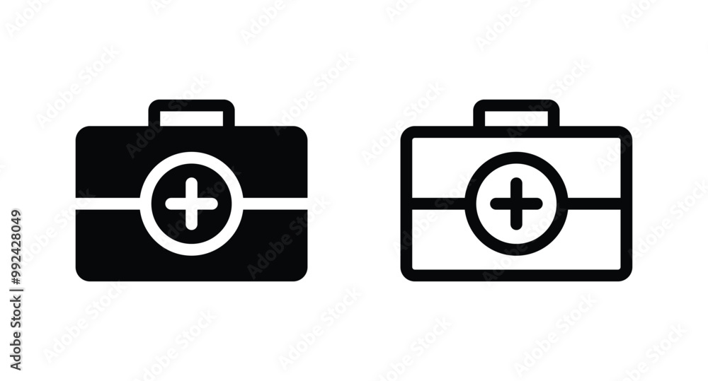 First Aid Box Icon Set. Vector First Aid Box Icon Set. Vector