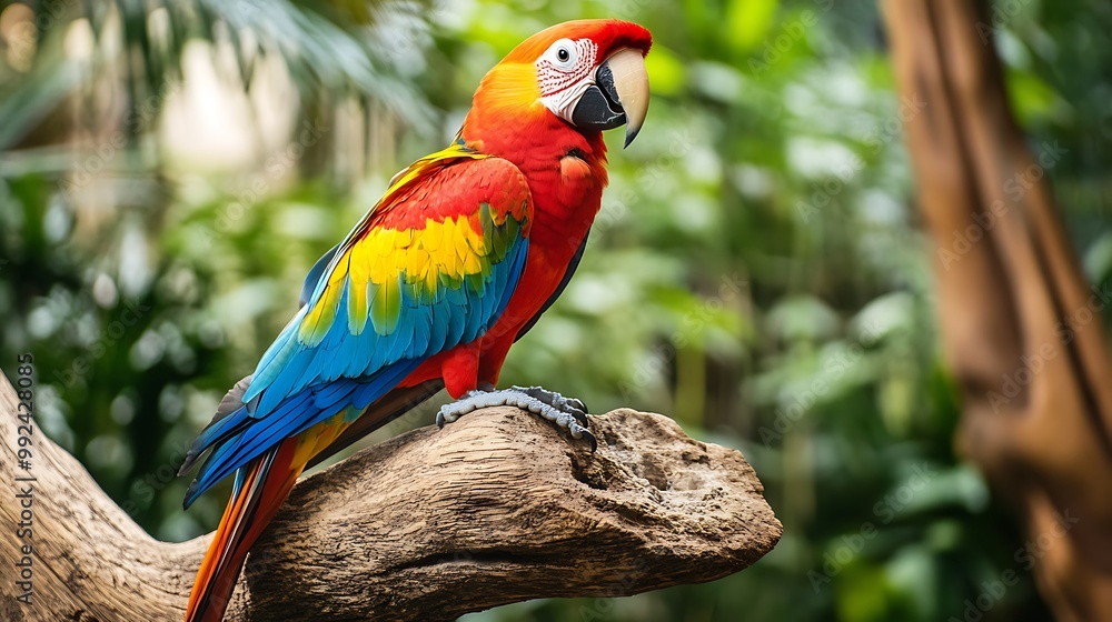 Scarlet Macaw Perched on a Branch Scarlet Macaw Perched on a Branch