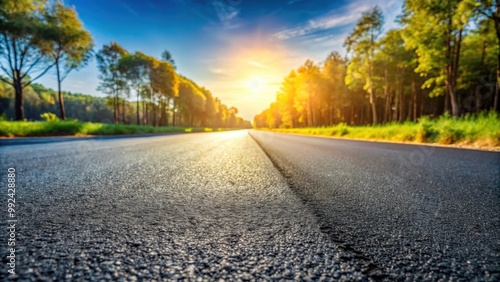 Close up shot of freshly laid asphalt road , asphalt, pavement, construction, transportation, material, blacktop, infrastructure photo