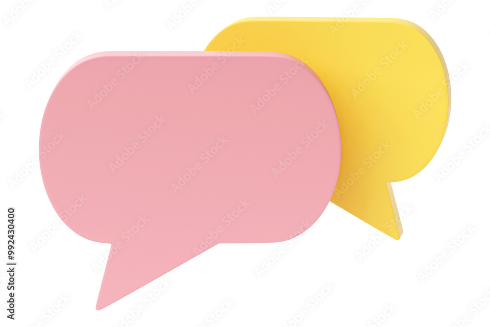 bubble talk or comment sign symbol isolated on transparent background. 3D render. bubble talk or comment sign symbol isolated on transparent background. 3D render.