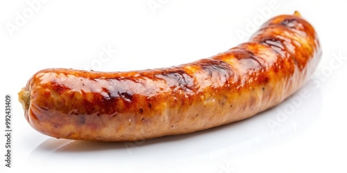 Fried sausage isolated on background, sausage, fried, isolated,background, food, tasty, delicious, snack, meat, grilled