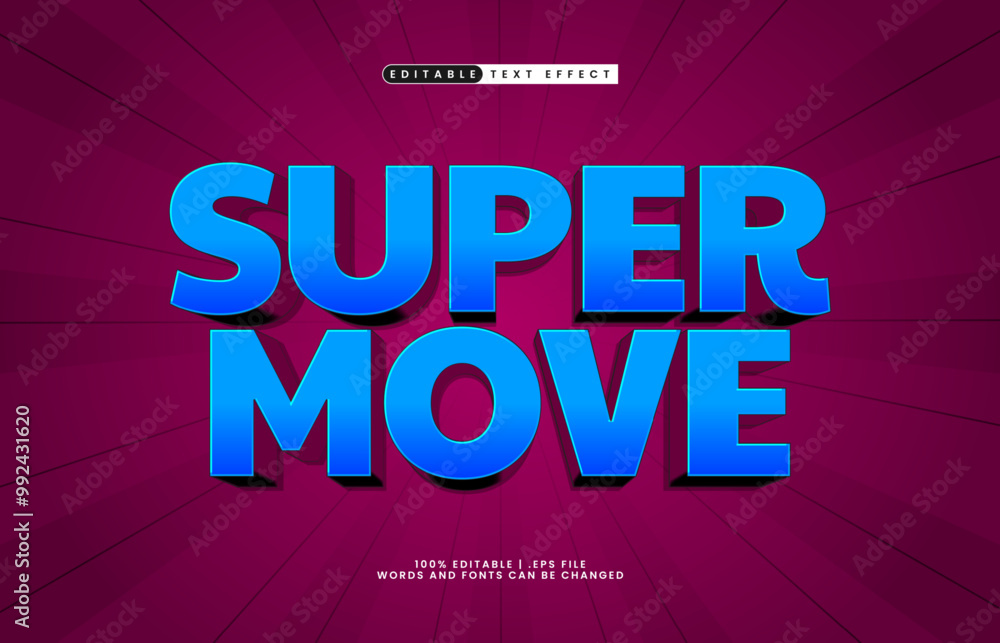 super move editable text effect with a kids and happy text style