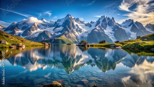 Breathtaking reflection of the Mont-Blanc in a crystal clear lake, mountain, Mont-Blanc, reflection, serene, landscape, nature photo