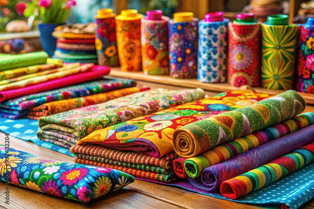 Colorful Cut Fabric Pieces Displayed on a Table for Creative Sewing and Textile Projects Inspiration Colorful Cut Fabric Pieces Displayed on a Table for Creative Sewing and Textile Projects Inspiration
