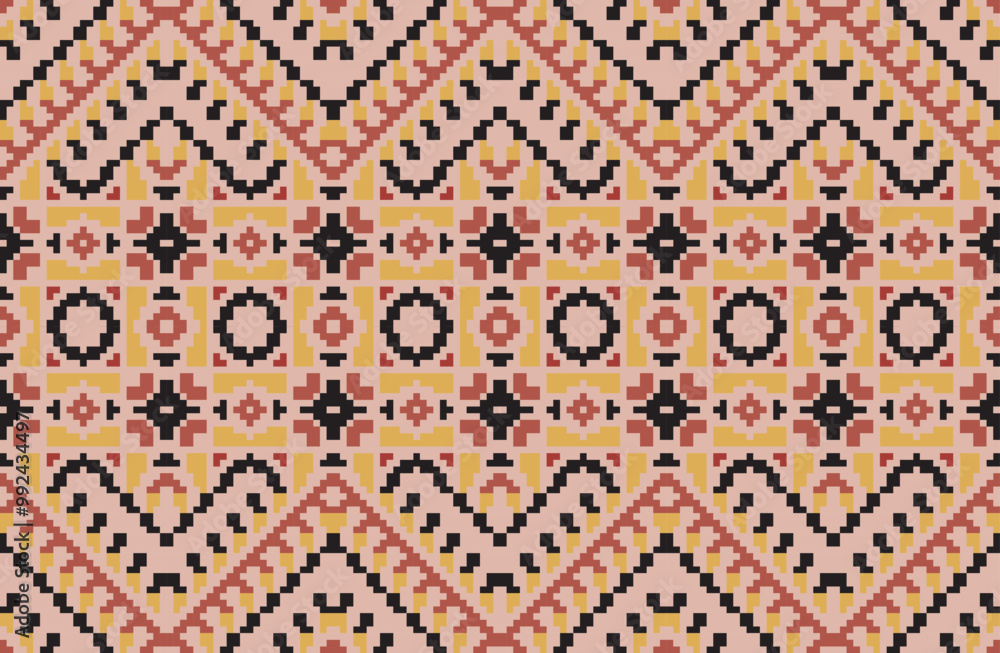 Abstract Geometrical Patternfolk Embroidery, Aztec Geometric Ornament Print. Design for Carpet, Wallpaper, Clothing, Wrapping, Fabric Abstract Geometrical Patternfolk Embroidery, Aztec Geometric Ornament Print. Design for Carpet, Wallpaper, Clothing, Wrapping, Fabric