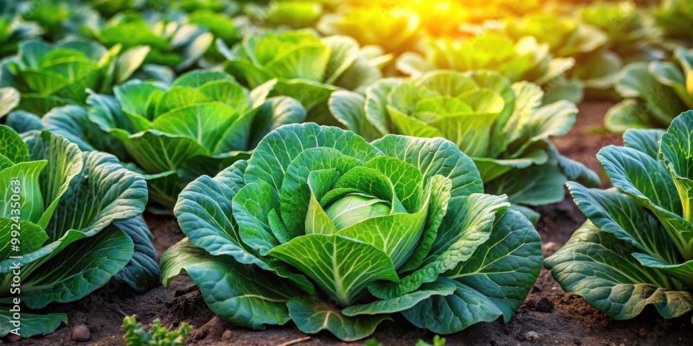 Fresh green cabbages growing in a lush garden, cabbage, fresh, green, garden, healthy, organic, vegetables, agriculture, harvest Fresh green cabbages growing in a lush garden, cabbage, fresh, green, garden, healthy, organic, vegetables, agriculture, harvest