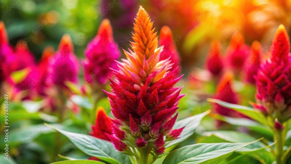Close up of vibrant Crested celosia flower in a garden, Crested celosia, flower, vibrant, close up, garden, nature, flora Close up of vibrant Crested celosia flower in a garden, Crested celosia, flower, vibrant, close up, garden, nature, flora