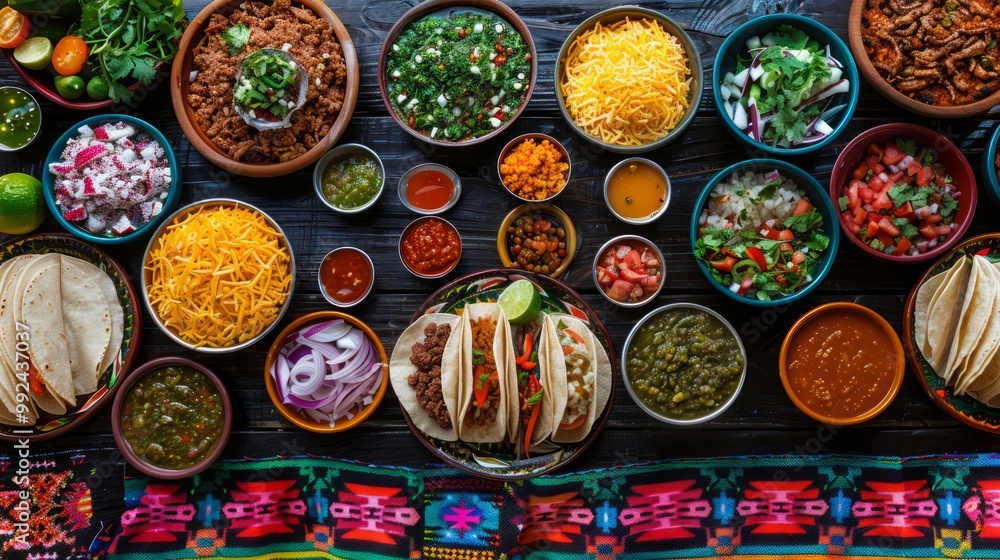 Colorful Traditional Mexican Street Food Setup Colorful Traditional Mexican Street Food Setup