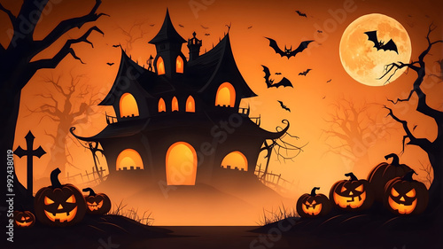 halloween background with pumpkin