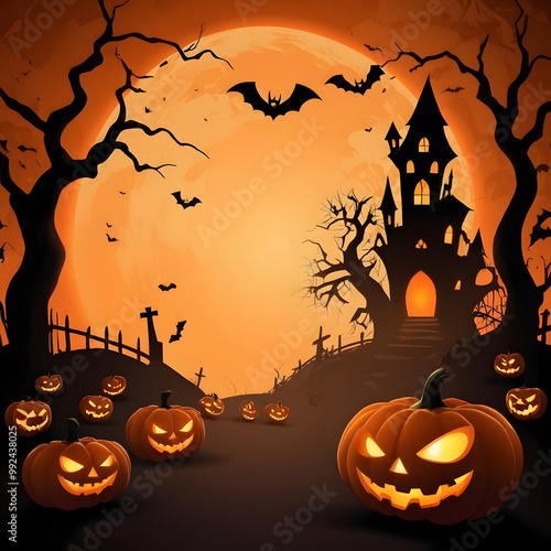 halloween background with pumpkin