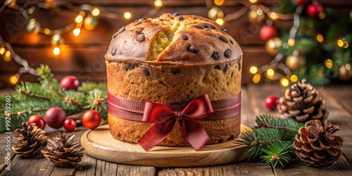 Traditional Italian Christmas panettone with cereals and chocolate, panettone, Christmas, holiday, Italian, homemade, Milan, flour