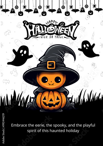 Halloween poster design vector with eps format.