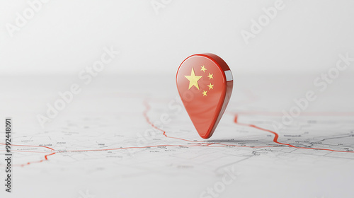 China Location Pin: A red l...