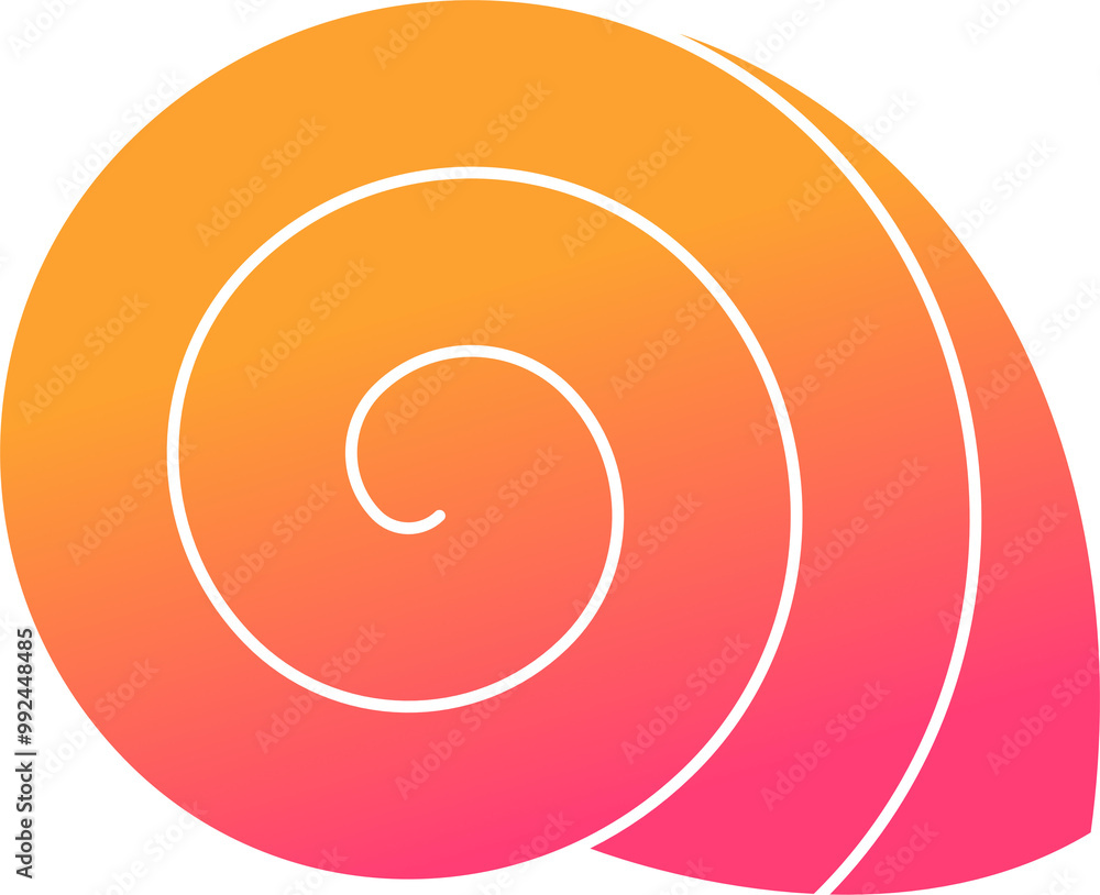 Fototapeta premium Spiral shell icon gradient illustration vector