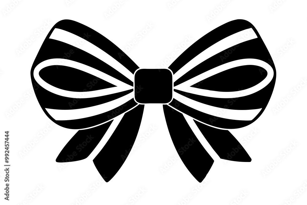 Set of simple decorative holiday ribbon bows for gifts, to decorate hair on white background. Bow silhouette for gift wrapping for birthday, Christmas, New Year. Set of simple decorative holiday ribbon bows for gifts, to decorate hair on white background. Bow silhouette for gift wrapping for birthday, Christmas, New Year.
