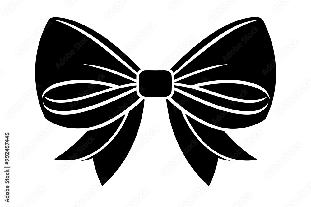 Vector Gift bow silhouette with white background Vector Gift bow silhouette with white background