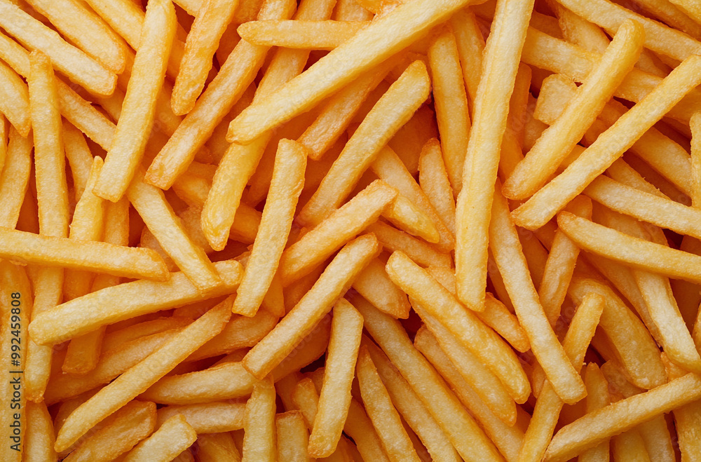 close-up of french fries with many golden and crisp cut strips close-up of french fries with many golden and crisp cut strips
