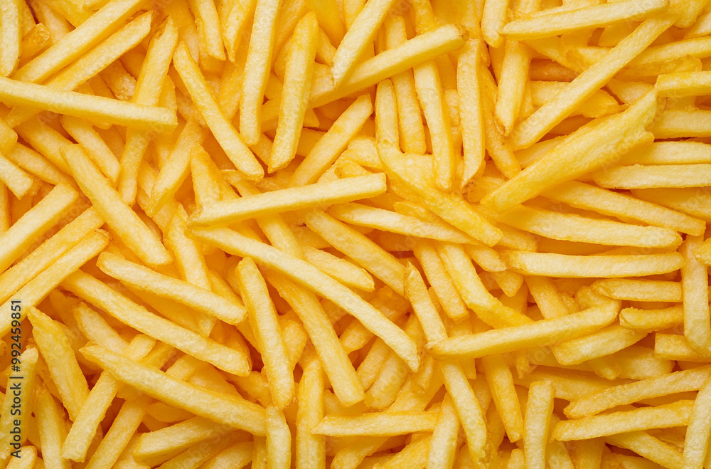 close-up of french fries with many golden and crisp cut strips close-up of french fries with many golden and crisp cut strips