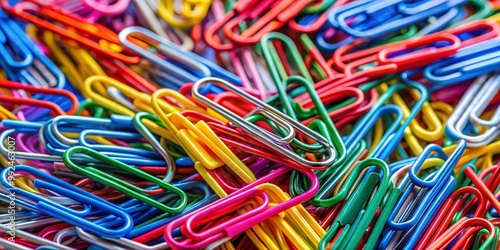 Colorful Paperclip Clip Art Collection for Office Supplies, Stationery Designs, and Creative Projects