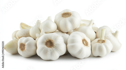 fresh garlic isolated on white background