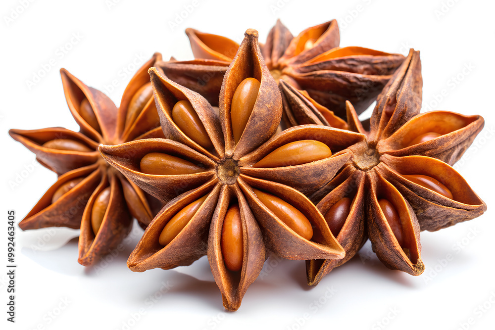 Star anise isolated on white background, Clipping path Star anise isolated on white background, Clipping path