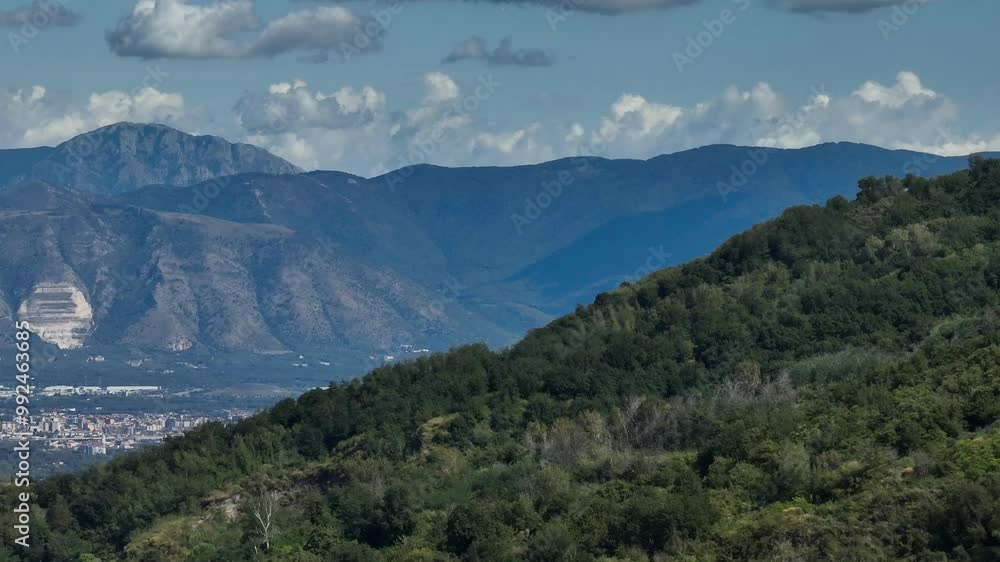 Telephoto 4K view of Naples. Drone flight over the Italian city of Naples overlooking the sea, castel dell'ovo and Mount Vesuvius. Italy Naples July 2024 Telephoto 4K view of Naples. Drone flight over the Italian city of Naples overlooking the sea, castel dell'ovo and Mount Vesuvius. Italy Naples July 2024