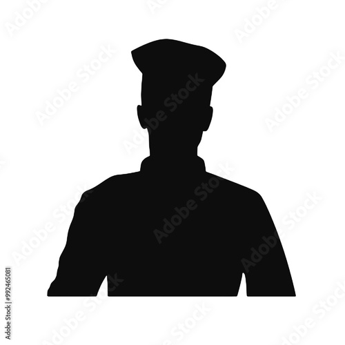 chef baker baking silhouette vector illustration transparent background photo