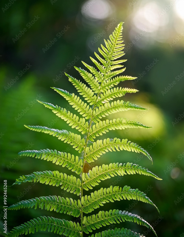 Isolated fern leaf with depth of field capturing delicate fronds and natural elegance Isolated fern leaf with depth of field capturing delicate fronds and natural elegance