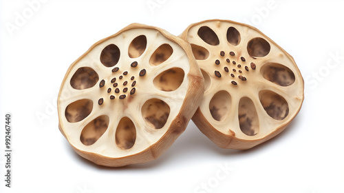 lotus root isolated on white background