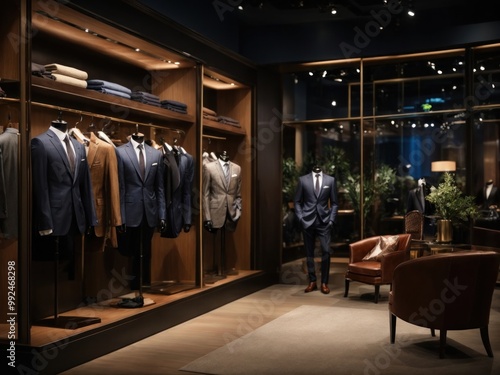 Wallpaper Mural Men's suits on hangers in a store Torontodigital.ca