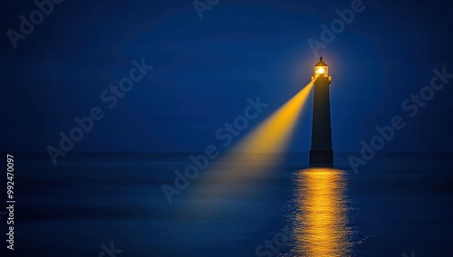 Lighthouse Beacon in the Night photo