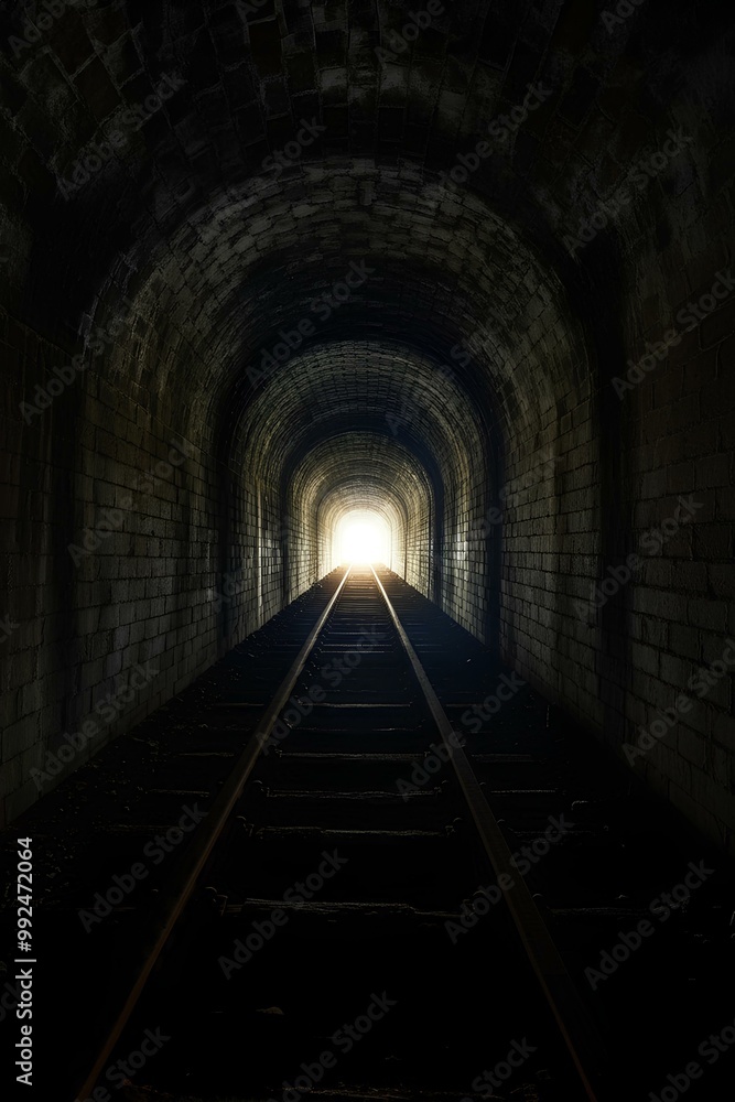 Obraz premium 古い地下トンネル。地下鉄の路線｜Old underground tunnel. Subway lines.