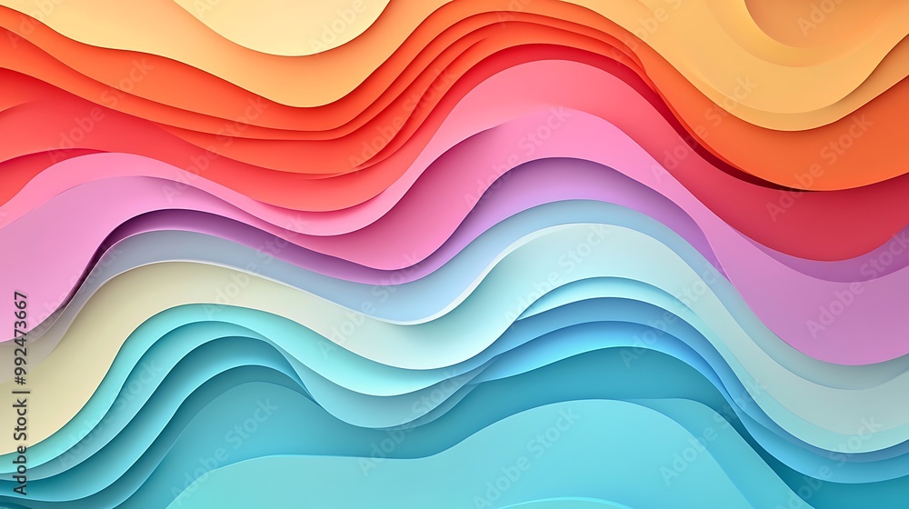 Abstract Colorful Paper Waves Abstract Colorful Paper Waves