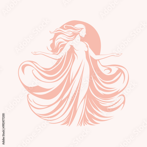 Simple Silhouette of a Harmonious Woman