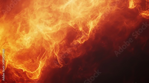 Dynamic flames dance against a dark background, creating a mesmerizing and vivid display of fire and heat.