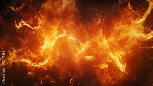 Wallpaper Mural Vibrant and dynamic flames dance across the background, showcasing the beauty and energy of fire in vivid detail. Torontodigital.ca