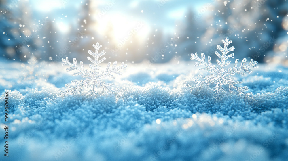 A simple winter background with snowflakes and soft tones. Includes ample copy space for text A simple winter background with snowflakes and soft tones. Includes ample copy space for text