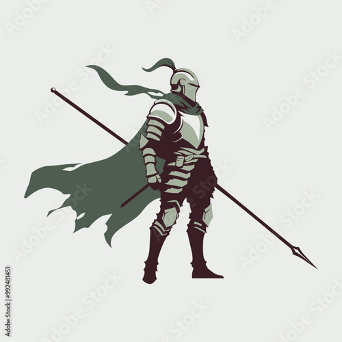 Brave Warrior Ready for Battle Illustration