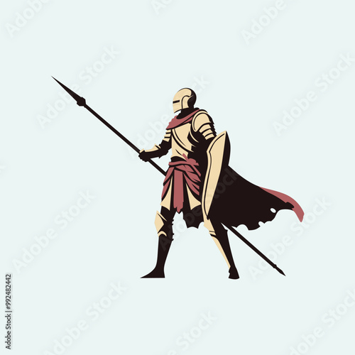 Side View Illustration of a Warrior