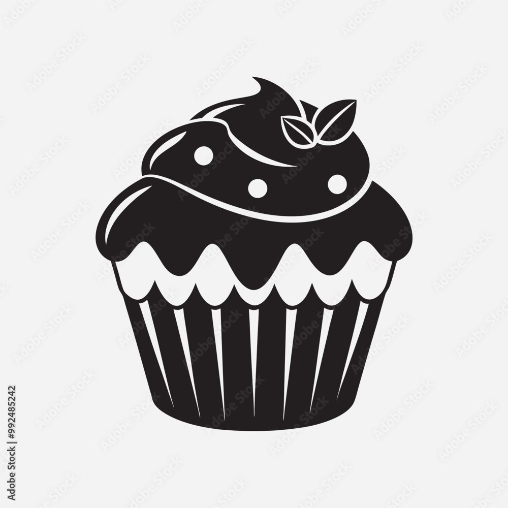 Bakery Food Muffin Icon in Flat Style - Vector Clipart for Cafes, Bakeshops, and Menus Bakery Food Muffin Icon in Flat Style - Vector Clipart for Cafes, Bakeshops, and Menus